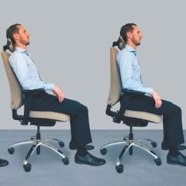 physio educate office worker on posture