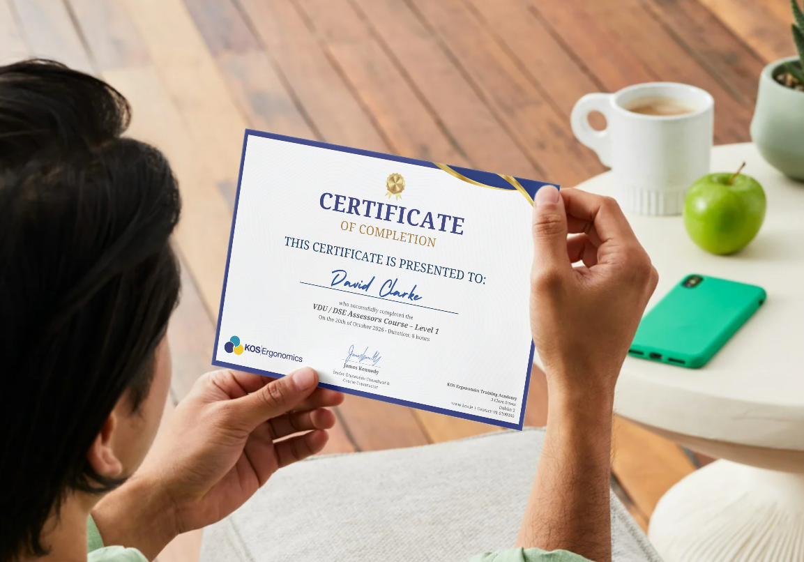 KOS Ergonomics DSE VDU assessor training courses Ireland