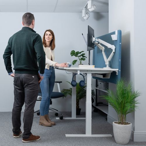 PI Float Dual Monitor Arm White