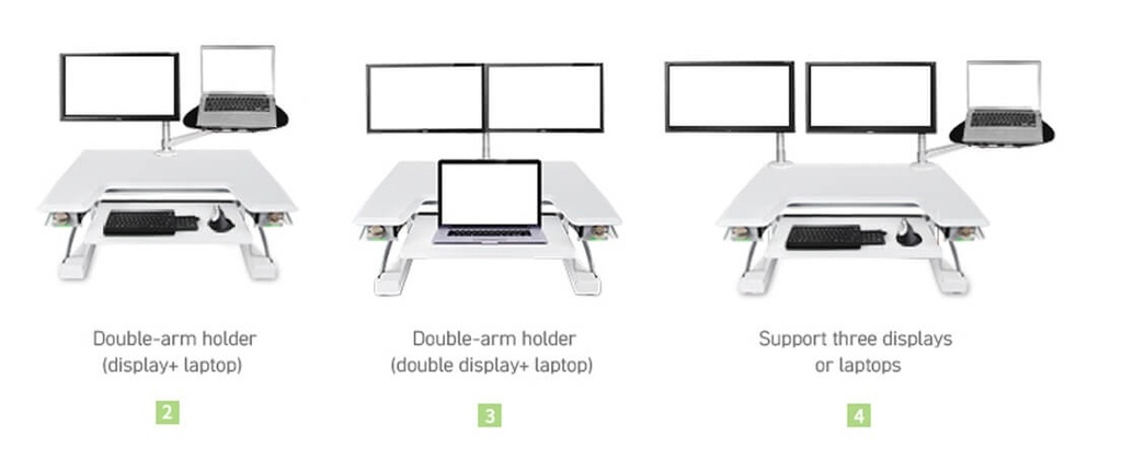 Freedom Desk Pro | White | Sit Stand Desk Converter