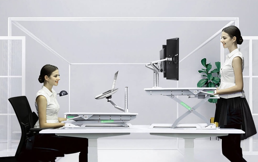 Freedom Desk Pro | White | Sit Stand Desk Converter