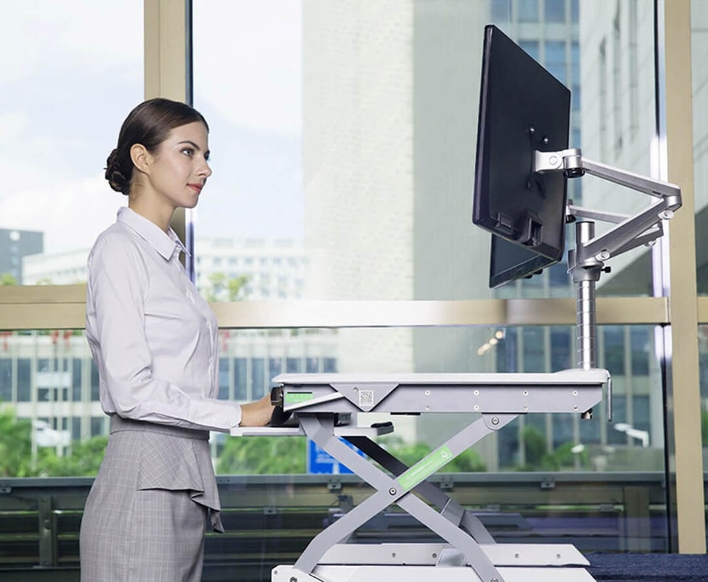Freedom Desk Pro | White | Sit Stand Desk Converter