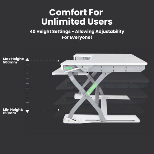 Freedom Desk Pro | White | Sit Stand Desk Converter