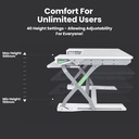 Freedom Desk Pro | White | Sit Stand Desk Converter