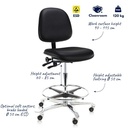 Spire K2301 Cleanroom Chair | Ergonomic Cleanroom Chair