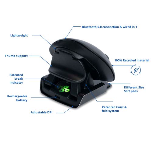 KOS Twist | Ambidextrous Vertical Mouse | With Break Reminder