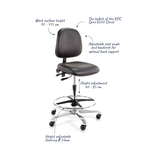 Spire Ergo Chair K2302 High | Lab Chair