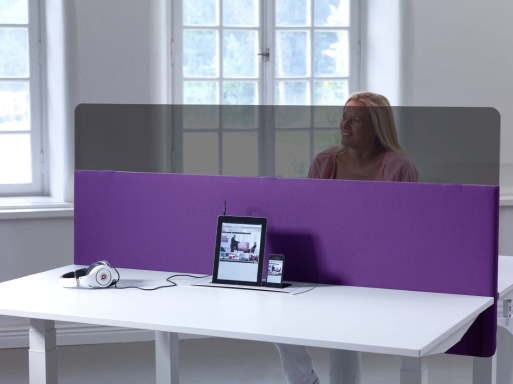 Sound Absorbing Desk Screen with Flexitop K30F