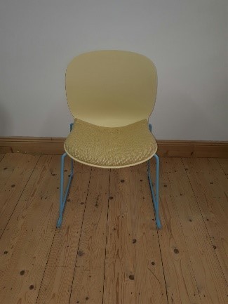 NOOR Yellow Visitor Chair with blue ski legs | Demo Model | 44% OFF