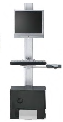 Complete Computer Kiosk c/w wall rail